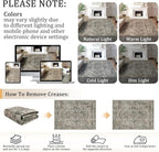 5x7 Machine Washable Area Rug for Living Room, Grey Rusty Boho Vintage Floral Rug Large Non-Slip Low Pile Soft Faux Wool Carpet, Kids and Pets Friendly for Bedroom Dining Room Farmhouse Decor Rug