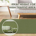 Braided Runner Rug 3x10 Ft Washable Runners for Hallways Non Slip Rubber Backed Kitchen Runners Cotton Long Entryway Runner Indoor, Woven Carpet for Hall Kitchen Entryway, Green