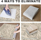 KILOCOCO Hallway Runner Rug 2'x7' Runners for Hallways Washable Runner Rug Non Slip Rubber Backed Low-Pile Runners for Bedroom Kitchen Living Room Laundry Room Boho Rugs, Beige/Gray/Green