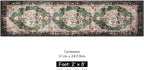 2x8 Runner Rug Green Boho Area Rugs for Hallway Indoor Laundry Room Bathroom Lightweight Non Slip Vintage Rug Washable Retro Distressed Carpet