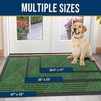 Kitinjoy Front Door Mat Outside Entrance, Sturdy Natural Dirt Trapper, Heavy Duty Rubber Doormat, Low Profile Non-Slip Backing, Easy Clean Floor Mat for Indoor Outdoor Entry, 47X32 Inch, Green