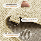 Shilucheng Wool Rug 9x12 Non-Slip, Blend 80% Wool and 20% Cotton Rugs for Living Room, Bedroom, Dinning Room, Soft Durable Cotton Backing Modern Area Rug (Beige)