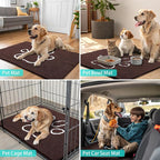 Smiry Dog Door Mat for Muddy Paws, Absorbent Dirt Trapper Non Slip Quick Dry Washable Chenille Mat for Mud Dogs, Entry Rug for Indoor and Outdoor (47x32 Inches, Brown and White)