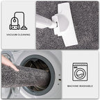 PURRUGS Dirt Trapping Door Mat 24" x 35.5", Non-Slip Machine Washable Entry Rug, Shoe Scraper, Dog Doormat, Super Absorbent Welcome Mat for Front & Back Door, Muddy Shoes & Paws, Light Grey-Dark Grey