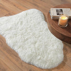 Small Rugs for Bedroom, Cream White Fluffy Shag Rug, 2x3 Ft Small Throw Rug, Soft Fuzzy Shaggy Bedside Rug for Indoor Home Decor Aesthetic