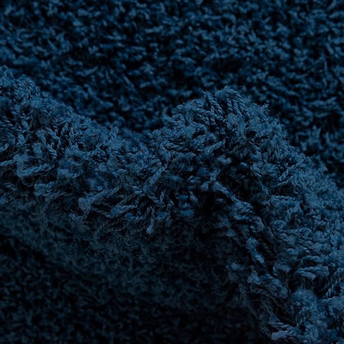 Unique Loom Solid Shag Collection Area Rug (5' 1" x 8' Rectangle, Sapphire Blue/ Navy Blue)