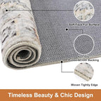 COMSLE Area Rug 2x3 Faux Wool Throw Rug for Entryway, Boho Washable Small Rugs Non-Slip Distressed Carpet Soft Accent Floor Rug for Indoor Entrance, Bedroom, Living Room, Kitchen (Khaki)