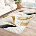 Elegant Wave Design Rug, 4x7 Rug, Abstract Rugs for Entryway, Modern Large Area Rug, Washable Rug Non Slip Soft Indoor Carpet, Kids and Pets Friendly, Elegant Wave Design Home & Room Decor