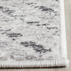 SAFAVIEH Adirondack Collection Area Rug - 4' Square, Ivory & Charcoal, Chevron Design, Non-Shedding & Easy Care, Ideal for High Traffic Areas in Living Room, Bedroom (ADR104N)