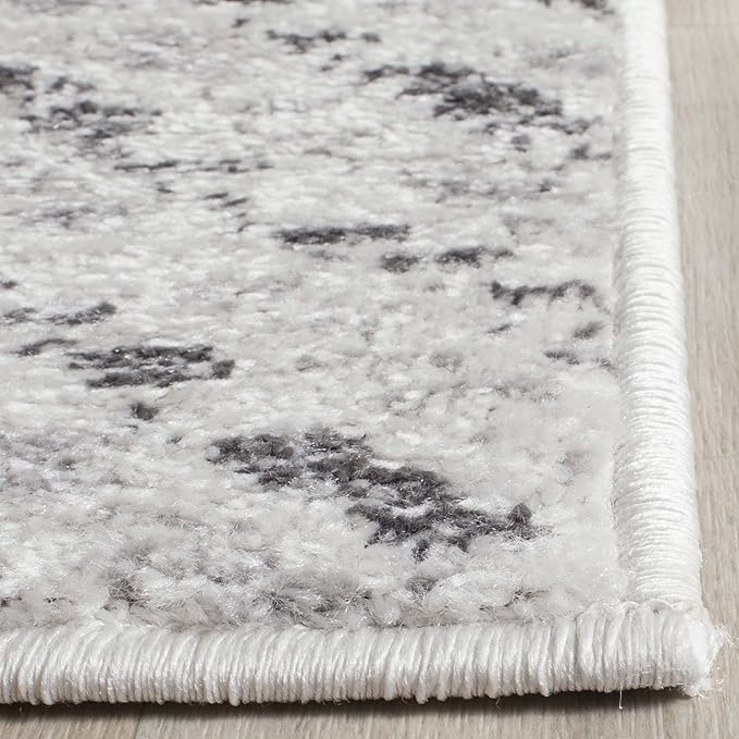 SAFAVIEH Adirondack Collection Runner Rug - 2'6" x 20', Ivory & Charcoal, Chevron Design, Non-Shedding & Easy Care, Ideal for High Traffic Areas in Living Room, Bedroom (ADR104N)