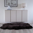 Real Sheepskin Rug 4x6 ft | Sheepskin Rugs for Living Room and Sofa | Bedside Rugs for Bedrooms | Large Fluffy Rug is Breathable & Heat-regulating in Color Chocolate
