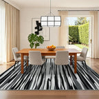 YIHOUSE 5×7 Ft Area Rugs for Living Room: Modern Abstract Black Grey and White Rug - Nonslip Washable Striped Rug for Bedroom Dining Room Office Playroom Nursery Home Decor