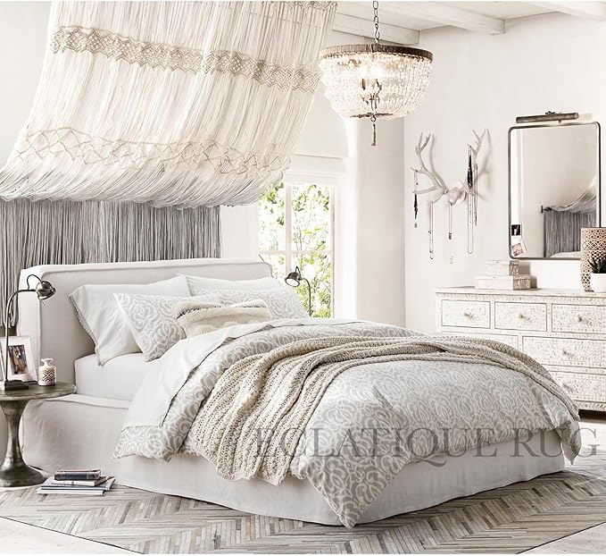 Elegant Rectangular Rug Cowhide Leather Stylish Luxury Non Slip Chevron Patchwork Area Rug for Living Room and Indoor Floor Carpet (Beige-3 x 8 ft)