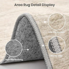 Valenrug Washable Rugs 8x10 - Non Slip 8x10 Area Rugs for Living Room, Stain Resistant Area Rugs for Bedroom, Foldable Machine Washable Area Rug(8'x10', Beige)