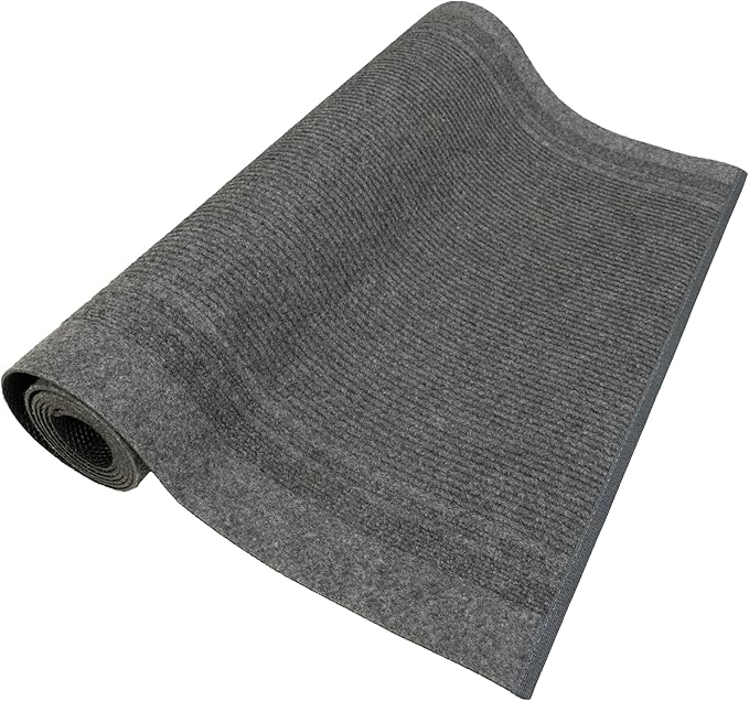 English Home Custom Size Non Slip Striped Design Light Weight Durable PVC Backing Thin Pile Runner Rug (26" x 50')