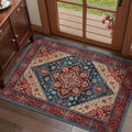 Tangsoo Vintage Small 2x3 Washable Rugs for Entryway Non-Slip Oriental Low Pile Rug for Front Door, Kitchen, Indoor, Accent Throw Small Area Rug, Door Mat for Entrance, Soft Boho Red Rug