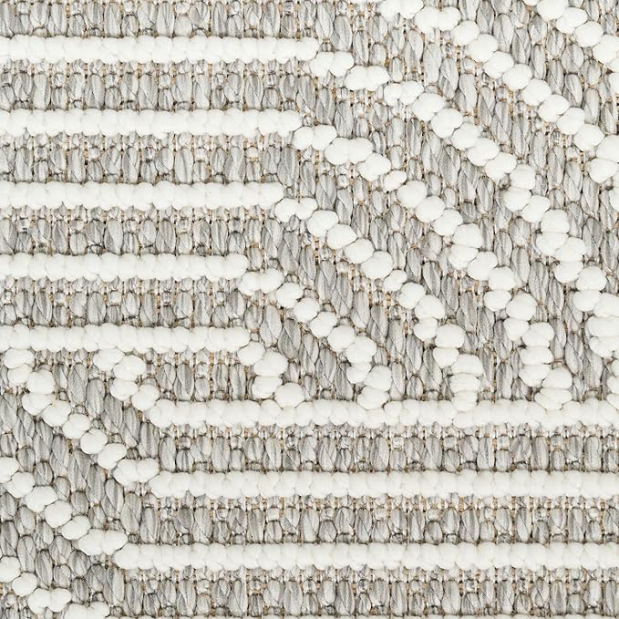Nourison Home Textured Home Grey Ivory 7'10" x 9'10" Area Rug - Easy Clean, Non Shedding, Bed Room, Living Room, Dining Room, Kitchen (8' x 10')