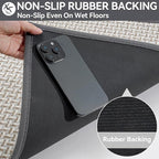 Door Mat 17"x30",Door Mat Indoor Entrance Dirt Resistant and Absorbent Non-Slip Rubber Backing Front Door Mats Washable Low-Profile Indoor Mats for Entryway, Inside Entrance Easy Clean Gray