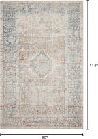 Loloi Chris Loves Julia Jules Collection JUL-07 Natural/Ocean 7'-6'' x 9'-6'', .13" Pile Height, Area Rug