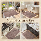 MontVoo Door Mat Indoor Entrance Doormat, Absorbent Durable Rubber Non Slip Front Door Mat for Inside Entry Entryway Dirt Trapper Welcome Mat, Red 17''x30''