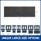 Chenille Absorbent Front Door Mat 72" x 24", Dog Door Mat for Muddy Paws, Trap Dirt Doormat, Mud Mat for Dogs, Washable Non Slip Outdoor Indoor Doormats for Entryway, Grey