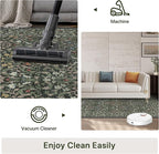 Bavni Floral Hallway Runner Rug 2'6" x 8', Washable Non Skid Boho Carpet for Entryway Kitchen Laundry Room, Soft Ultra Thin Botanical Long Runner for Indoor Floor Decor, Emerald Green