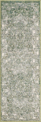 Unique Loom Isabella Collection Area Rug - Adjani (2' x 6' 1" Runner, Green/ Ivory)