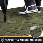 PURRUGS Dirt Trapping Door Mat 20" x 31.5", Non-Slip Machine Washable Entry Rug, Shoe Scraper, Dog Doormat, Super Absorbent Welcome Mat for Front & Back Door, Muddy Wet Shoes & Paws, Sage Green