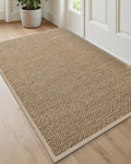 DEXI Ultra Thin Entryway Indoor Door Mat 32x48, Non Slip Rubber Backing Inside Entry Mat, Low Profile Easy Clean Dirt Trapper Doormat for Inside Entrance Patio, Beige