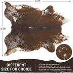 AROGAN Western Decor Faux Fur Cowhide Rug, 5.2x6.3 Feet Premium Animal Skin Cow Hide Rug, Sturdy Cow Print Rugs for Wall Decor, Western Floor Carpet for Bedroom Living Room, Spotted Brown