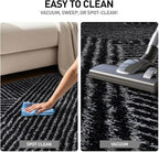 Rugshop Geometric Diamond Stripe Shag Runner Rug Anthracite Dark Gray 2' 3" x 8' Perfect for Hallways, Kitchens, or Behind The Sofa
