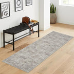 RUGSREAL Modern Runner Rug 2.5x8 Stain Resistant Washable Kitchen Runner Carpet ith Rubber Backing Low Pile Contemporary Solid Color Entryway Mat Ultra Soft Rug for Living Room Bedroom, Taupe