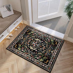 Entryway Rug 2x3 Rug Door Mat Indoor Entrance Washable Rug Small Non-Slip Low Pile Throw Rugs for Entryway, Kitchen, Front Door Indoor Entrance, Entry (Vibrant Black)