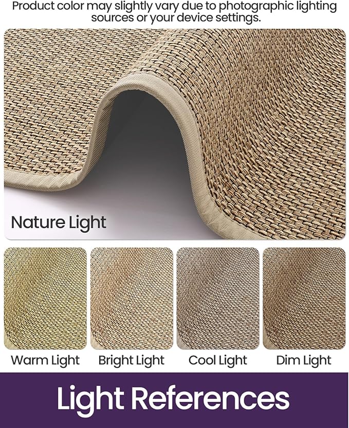 DEXI Ultra Thin Entryway Door Mat 17x30, Non Slip Rubber Backing Inside Entry Mat, Low Profile Easy Clean Dirt Trapper Doormat for Inside Entrance Patio, Beige