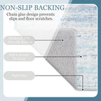 MUJOO 6x9 Area Rugs Washable,Modern Abstract Rugs for Living Room Bedroom Dining Room,Large Non Slip Throw Carpet Indoor,Low Pile Accent Neutral Blue
