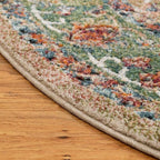 Unique Loom Isabella Collection Area Rug - Rossellini (4' x 6' Oval, Green/ Blue)