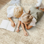 5x7 Area Rugs Brown Low Pile Indoor Washable Trendy Faded Style Floral Rugs for Bedroom Living Room Dining Room Foldable Non-Slip Thin Print Mat