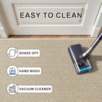 Ultra Thin Door Mat Indoor Entrance 36"x59", Low-Profile Indoor Door Mat, Large Non Slip Entry Mat Rubber Backing Unique Herringbone Design Inside Doormat Dirt Trapper Entryway Mats, Beige