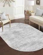 Unique Loom Finsbury Collection Area Rug - Sarah (7' 10" x 10' Oval, Gray/ Ivory)
