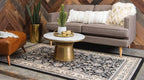 Unique Loom Sialk Hill Collection Area Rug - Washington (6' 1" x 9' Rectangle Black/Gray)