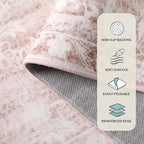 Lahome Pink Rug 6x9 Area Rugs - Soft Washable Rugs For Bedroom Aesthetic-Rugs For Living Room Non Slip Ultra Thin,Boho Girls Playroom Rug Farmhouse Stain Resistant Carpet For Office Room (Pink, 6'X9')