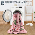 Lahome Floral Washable Entryway Rug, 2X3 Soft Kitchen Rugs Non-Slip, Ultra-Thin Door Mat Indoor Entrance Stain Resistant Boho Small Throw Carpet for Bathroom Bedroom Entry, Pink