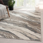 LUXE WEAVERS Lagos Collection 7983 Grey 9x12 Art Deco Area Rug