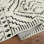 Wonnitar Moroccan Washable Rugs 5x7, Large White Tribal Area Rug for Living Room, Non-Shedding Soft Bedroom Accent Throw Mat, Geometric Floor Carpet for Dining Table Entry Office (Beige,5'x7')