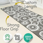 Custom Size Grey Hallway Runner Rug | Cut to Length 2'3" x 10' (Runner) | Non-Slip & Machine Washable | REMNAZ