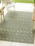 Unique Loom Outdoor Trellis Collection Area Rug - Tribal Trellis (3' 3" x 5' 3" Rectangle, Green/ Natural)