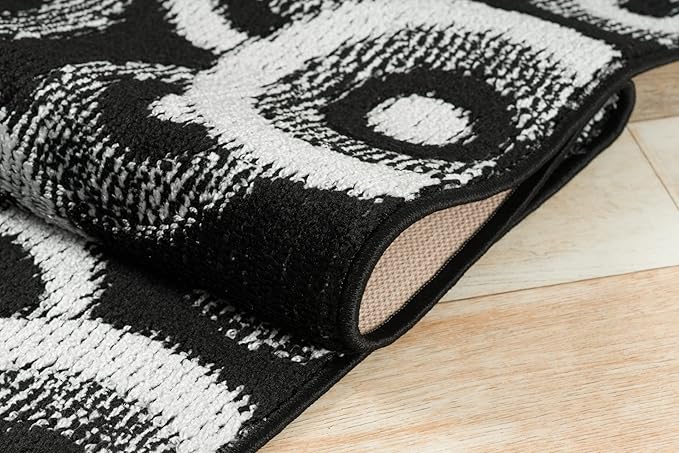 Custom Size Long Black Hallway Runner Rug | Cut to Length 2'3" x 15' (Runner) | Non-Slip & Machine Washable | REMNAZ