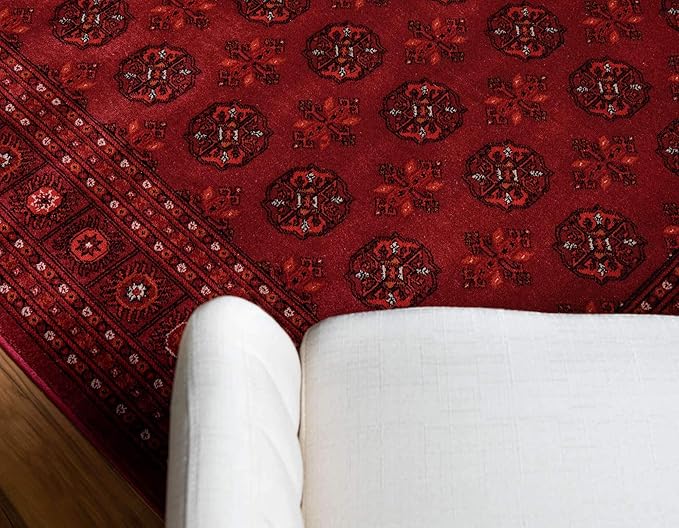 Unique Loom Tekke Collection Over-Dyed Saturated Traditional Torkaman Area Rug (5' 0 x 8' 0 Rectangular, Red/Burgundy)