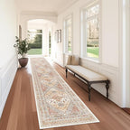 zesthome Washable Runner Rug 2.5x14 - Stain Resistant Entryway Rug,Ultra-Thin Kitchen Rugs, Anti Slip Backing Runner Rugs for Entrance Laundry Room Indoor Hallway (Orange,2.5'x14')