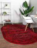 Unique Loom Tekke Collection Area Rug - Sheibani (7' 11" x 10' Oval, Red/ Black)